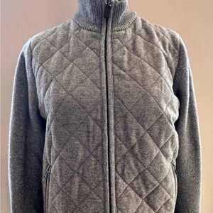 Amicale Cashmere Gray Quilted Jacket
